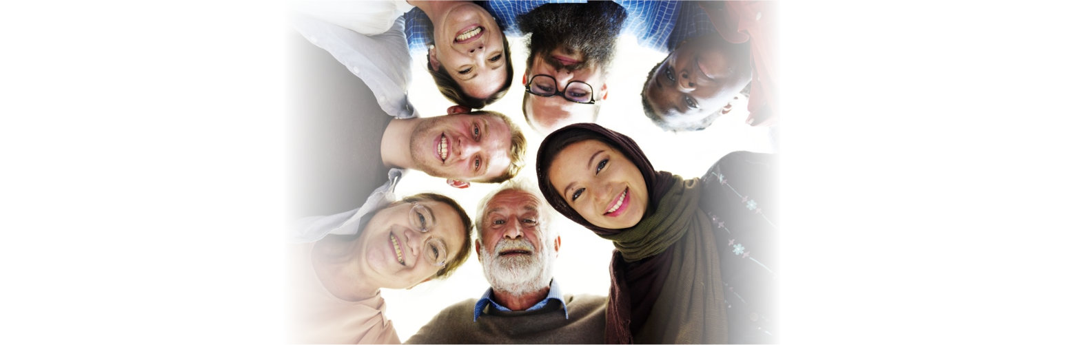 People of different ages and nationalities having fun together